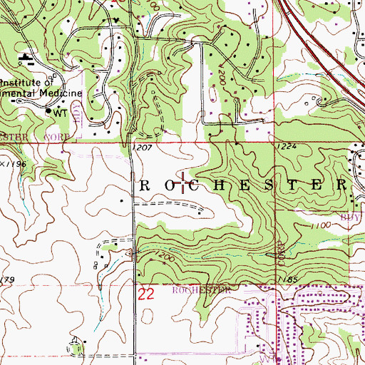 Topographic Map of Greystone Park, MN