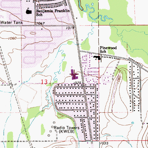 Topographic Map of Willow Creek Middle School, MN