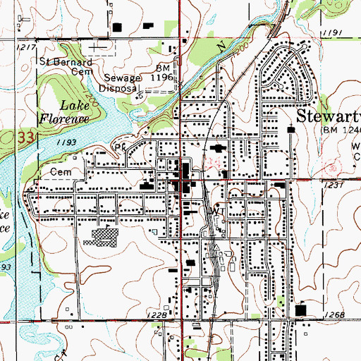 Topographic Map of Olmsted Medical Center, MN