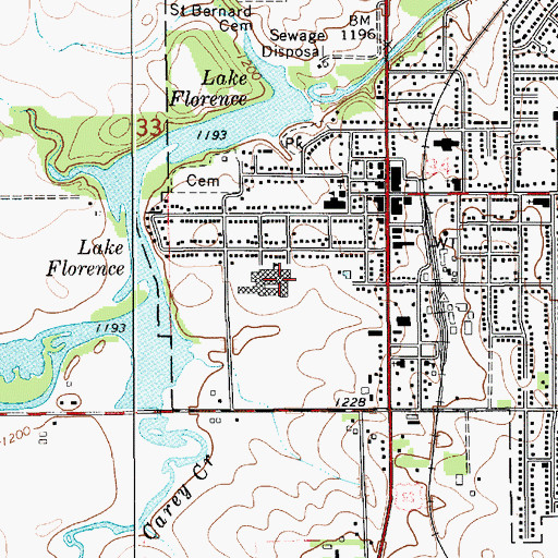 Topographic Map of Stewartville Junior - Senior High School, MN
