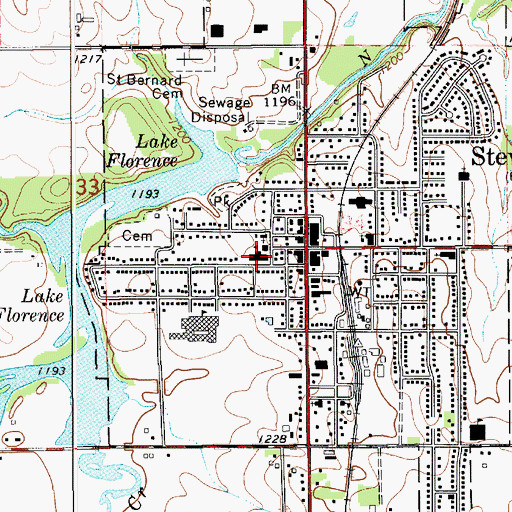 Topographic Map of Central Intermediate School, MN
