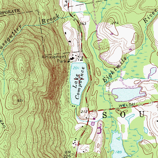 Topographic Map of Compounce Lake, CT