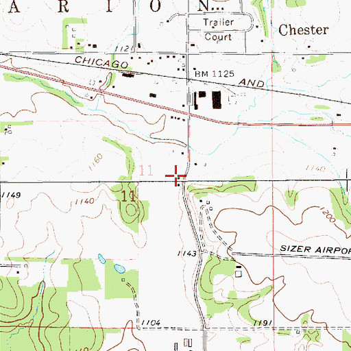 Topographic Map of Chester Cemetery, MN