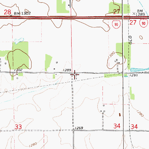 Topographic Map of Evangeline Lutheran Church, MN