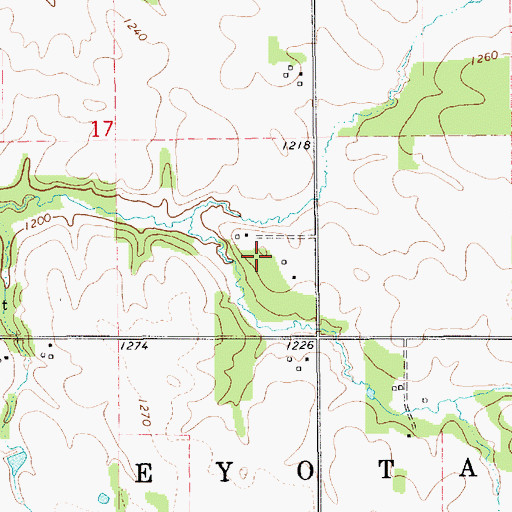 Topographic Map of Ben Baer Farm Cemetery, MN