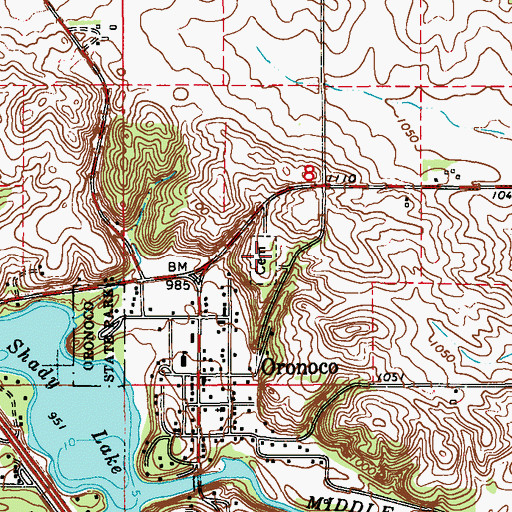 Topographic Map of Oronoco Cemetery, MN
