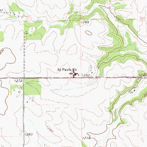 Topographic Map of Saint Paul's Cemetery, MN