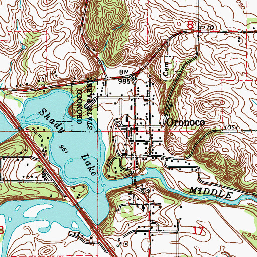 Topographic Map of Oronoco Volunteer Fire Department, MN