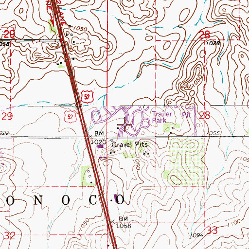 Topographic Map of Oronoco Estates, MN