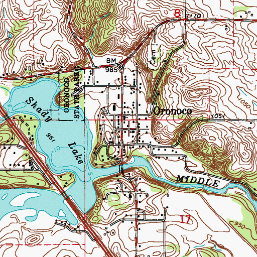 Topographic Map of Grace Lutheran Church, MN