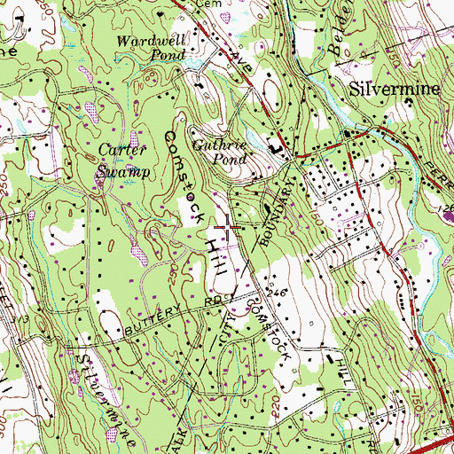 Topographic Map of Comstock Hill, CT