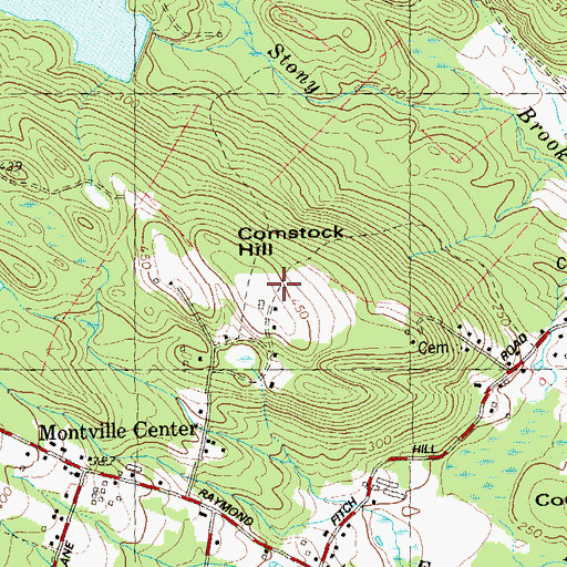 Topographic Map of Comstock Hill, CT