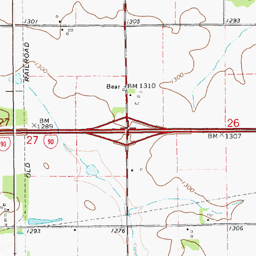 Topographic Map of Interchange 224, MN