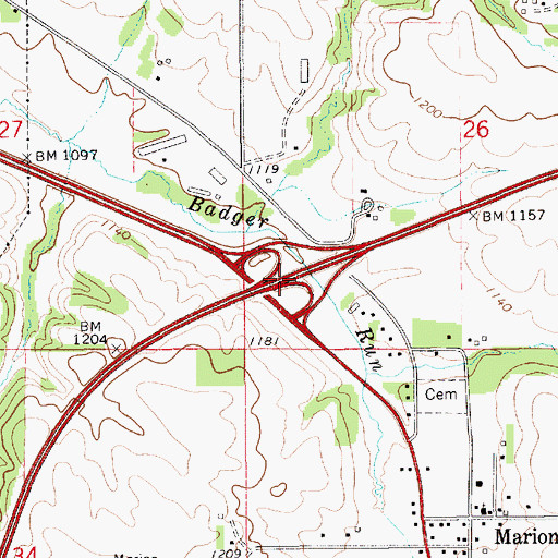 Topographic Map of Interchange 218, MN
