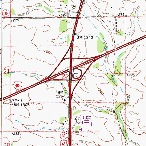 Topographic Map of Interchange 209AB, MN