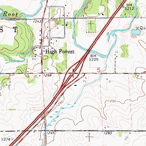 Topographic Map of Interchange 205, MN
