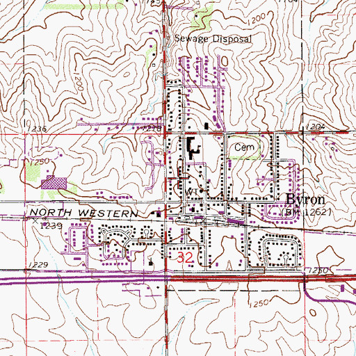 Topographic Map of United Methodist Church, MN