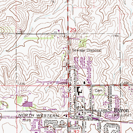Topographic Map of Mount Moriah Lutheran Church, MN