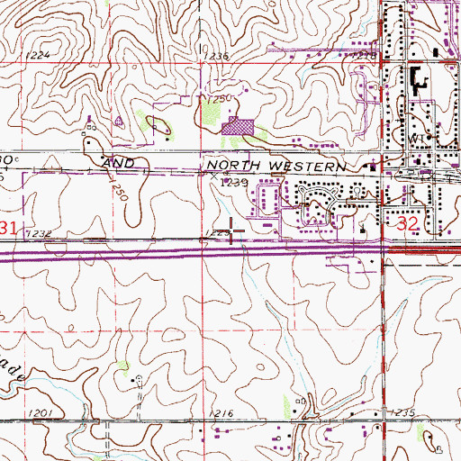 Topographic Map of Byron Fire Department, MN