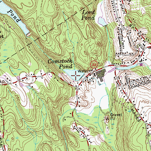 Topographic Map of Comstock Pond, CT