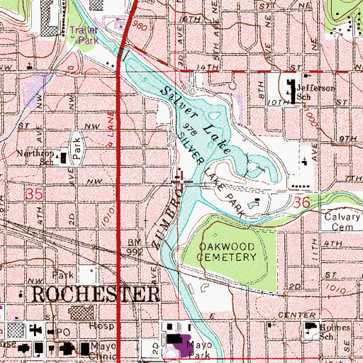Topographic Map of Geology of Minnesota Historical Marker, MN
