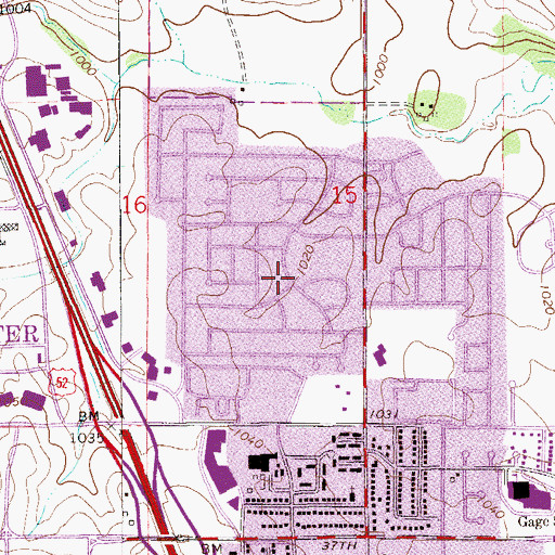 Topographic Map of Cimarron Park, MN
