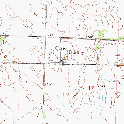Topographic Map of Dudley Post Office (historical), MN