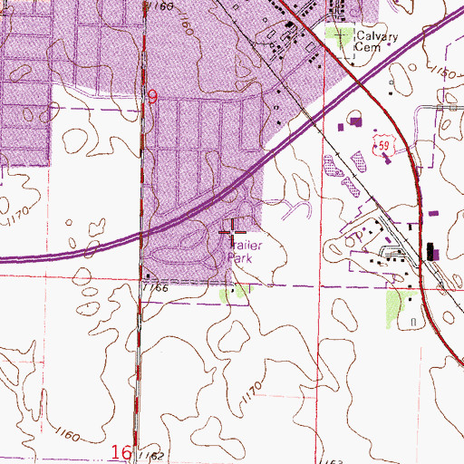 Topographic Map of Village Park, MN