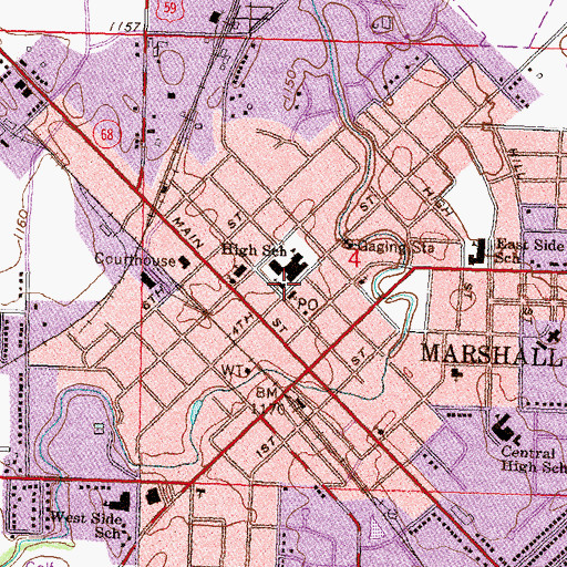 Topographic Map of Wesley United Methodist Church, MN