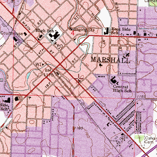 Topographic Map of Church of Christ, MN