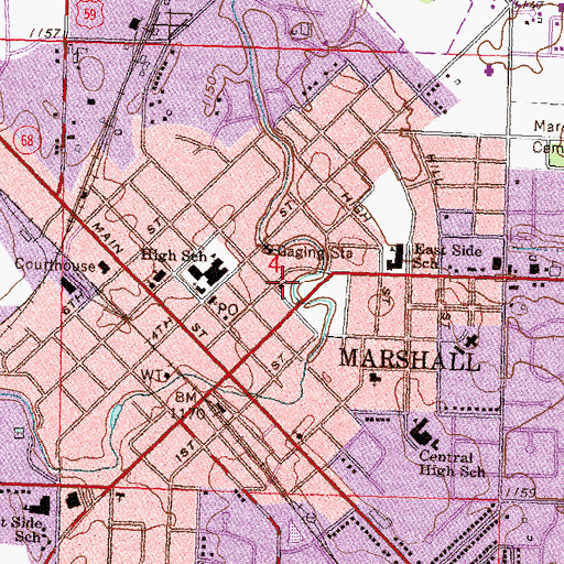 Topographic Map of Christ Lutheran Church, MN