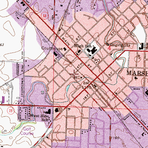 Topographic Map of Saint Clotilde Catholic Church, MN