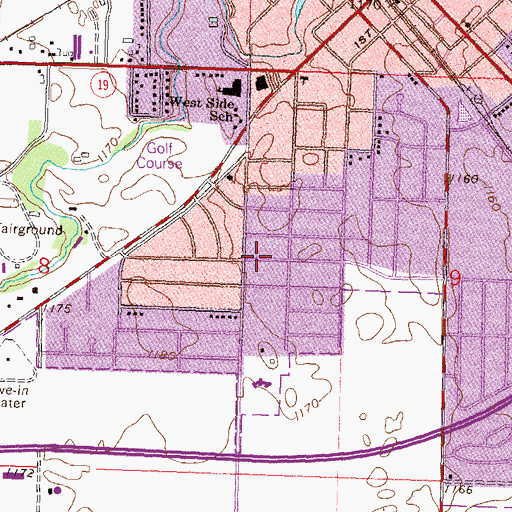 Topographic Map of Saint Stephen Lutheran Church, MN