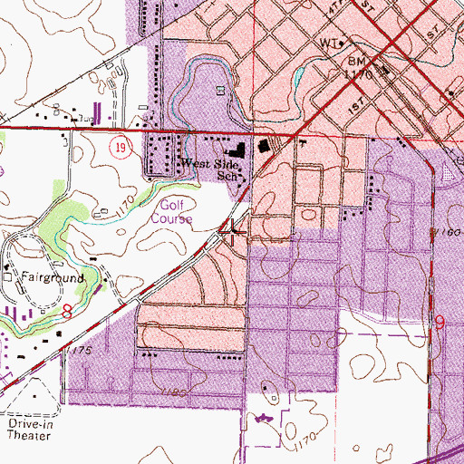 Topographic Map of Marshall Area Christian High School, MN