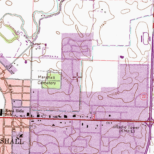 Topographic Map of Samuel Lutheran School, MN