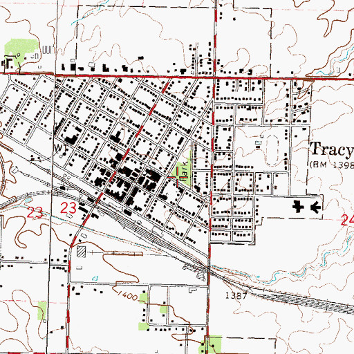 Topographic Map of Tracy City Park, MN