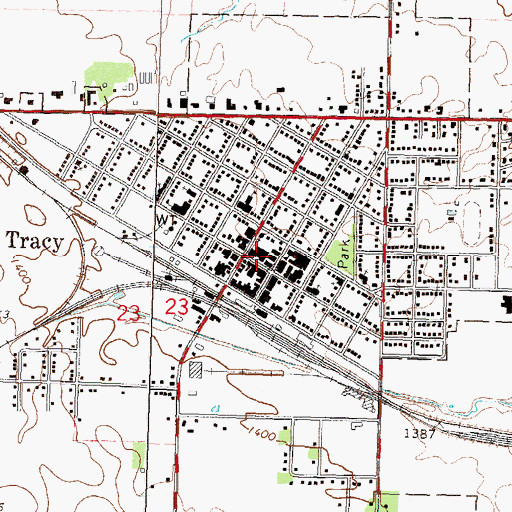 Topographic Map of Tracy Police Department, MN