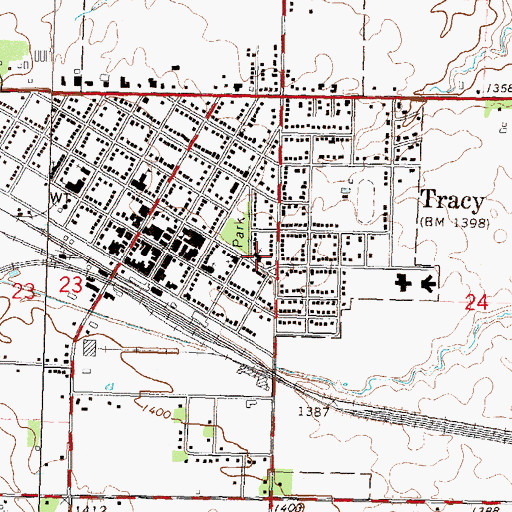 Topographic Map of Tracy Lutheran Church, MN
