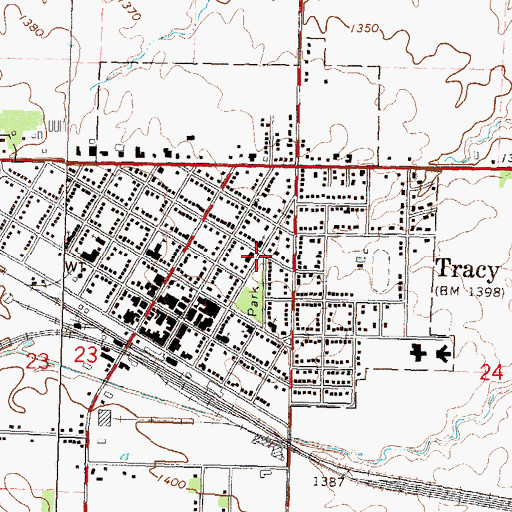 Topographic Map of Tracy Nursing Home, MN
