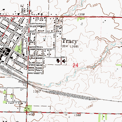 Topographic Map of Tracy Medical Clinic, MN