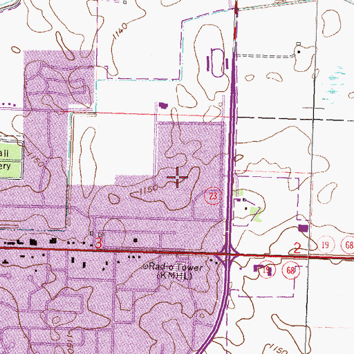 Topographic Map of Bellows Academic Center, MN