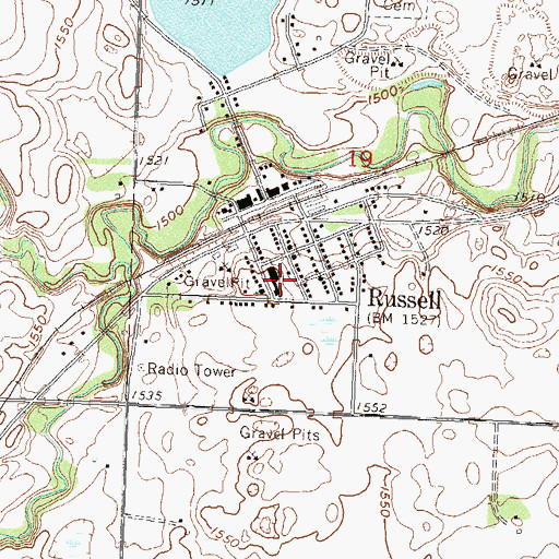 Topographic Map of RTR Middle School, MN