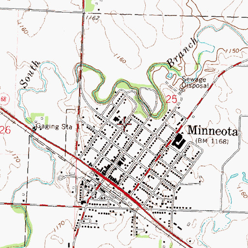 Topographic Map of Saint Edward's Church, MN
