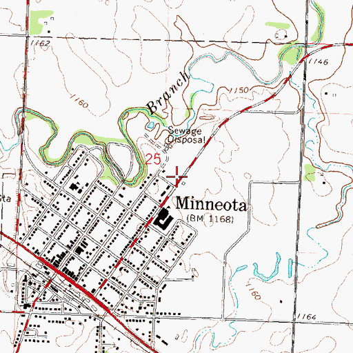 Topographic Map of Minneota Manor, MN