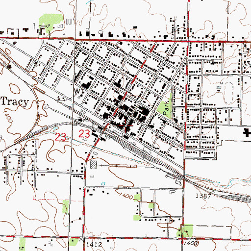 Topographic Map of Tracy Post Office, MN