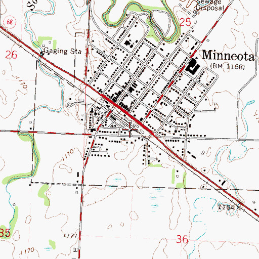 Topographic Map of Minneota (historical), MN