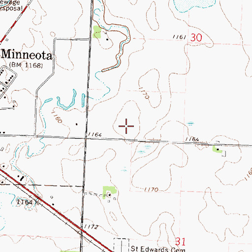 Topographic Map of Countryside Golf Club, MN