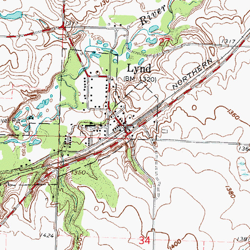 Topographic Map of Lynd Mobile Home Park, MN