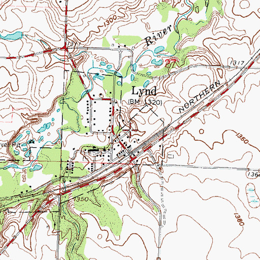 Topographic Map of Lynd, MN