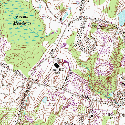 Topographic Map of Conte High School, CT